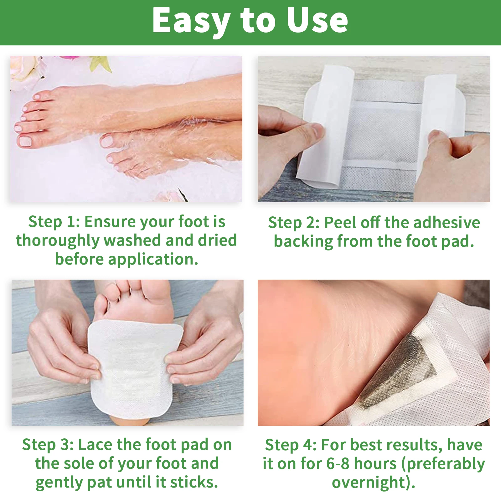 30 Count Deep Cleansing Foot Pads, Made with Natural Ingredients - Image 3