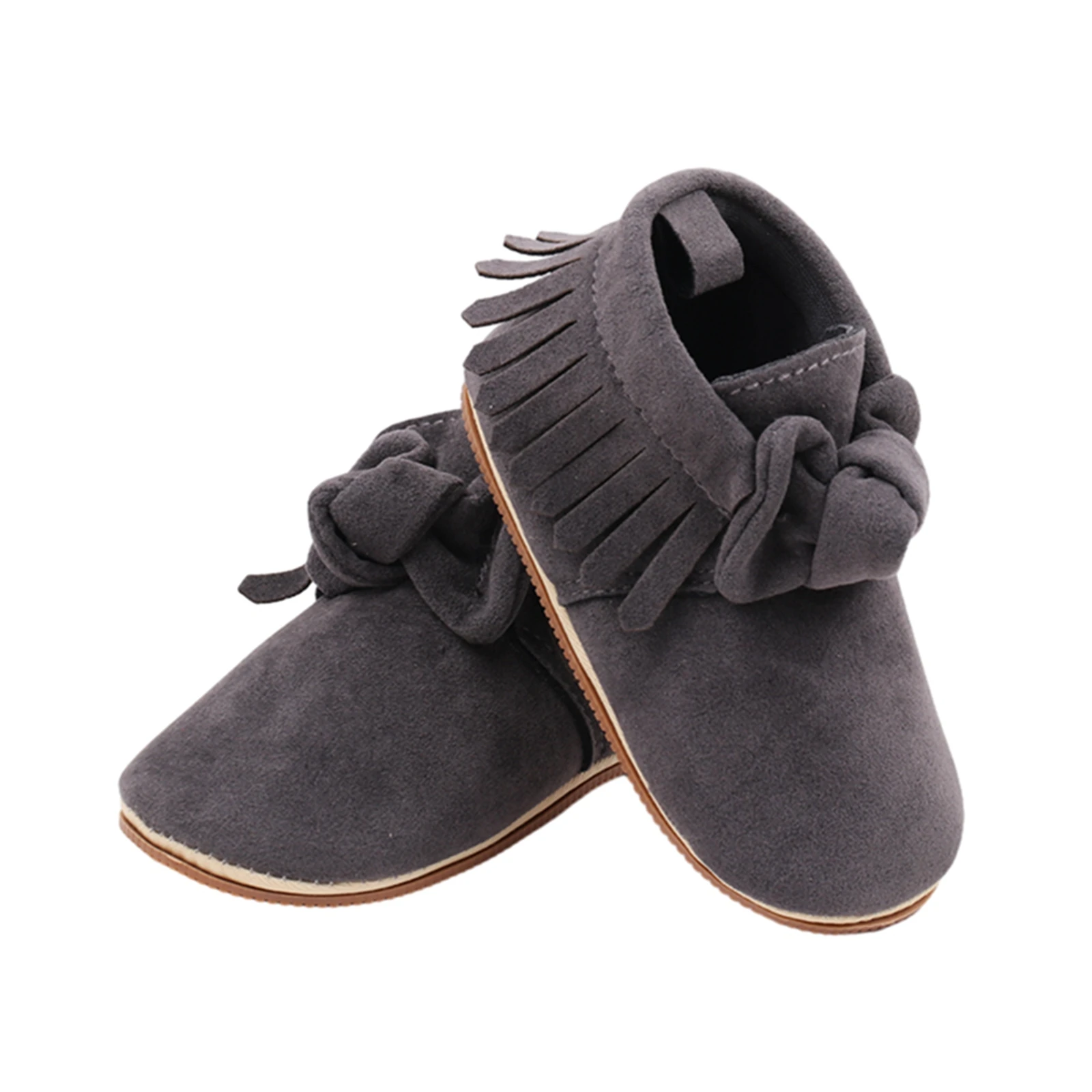 Baby Girls Boots, Soft Sole Tasseled Bow Non-slip First Walker Shoes Toddler Shoes for Fall Winter 0-18M