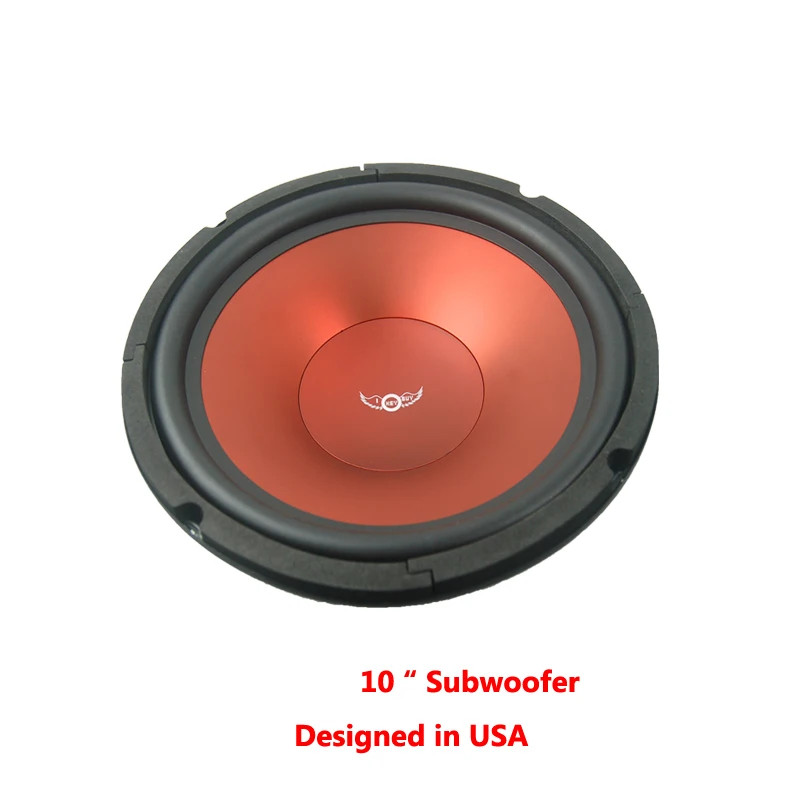 1pc 10 Inch 600W 4 ohm Car Audio Subwoofer Woofer Trunk Red Injection Cone Bass автомобильный динамик сабвуфер