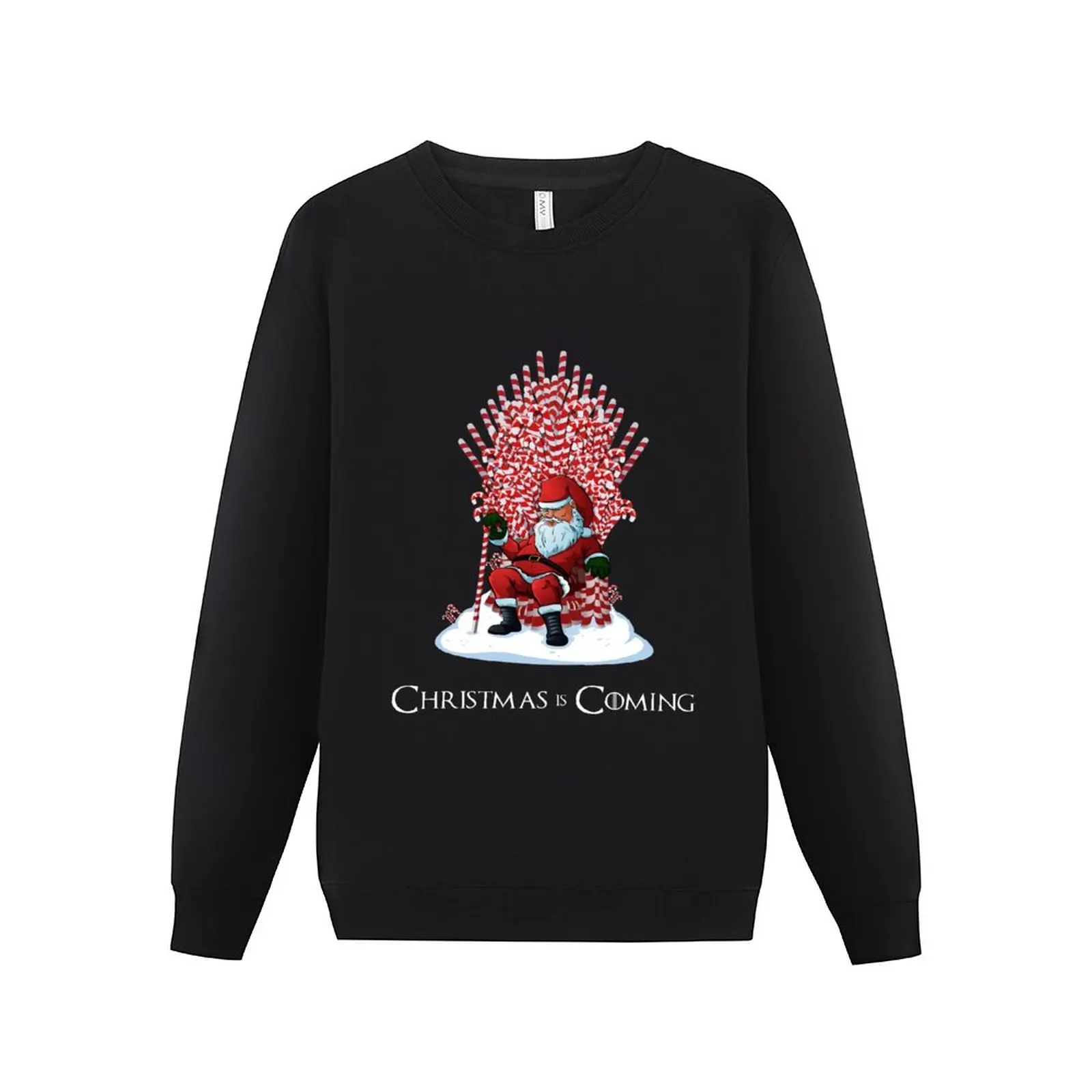 

New Christmas Is Coming Santa Candy Cane Throne T-Shirt Sweatshirt autumn new products tracksuits winter man sweatshirt