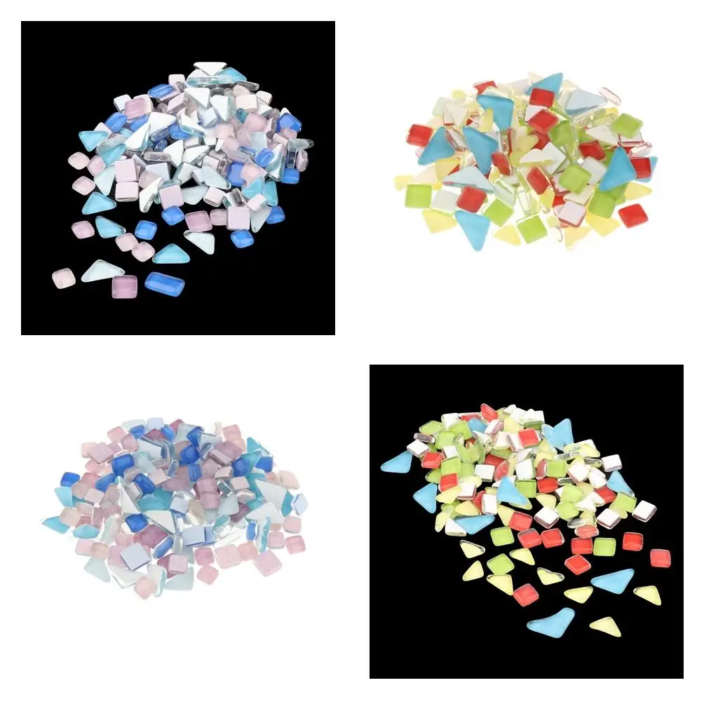 200pcs Mosaic Tiles Craft Flowerpot Vase Crystal Glass Pieces Sill Stones
