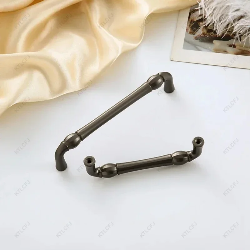 Zinc Alloy French Minimalist Cabinet Handle Light Luxury American Cabinet Drawer Gold Black Coffee Door Handle