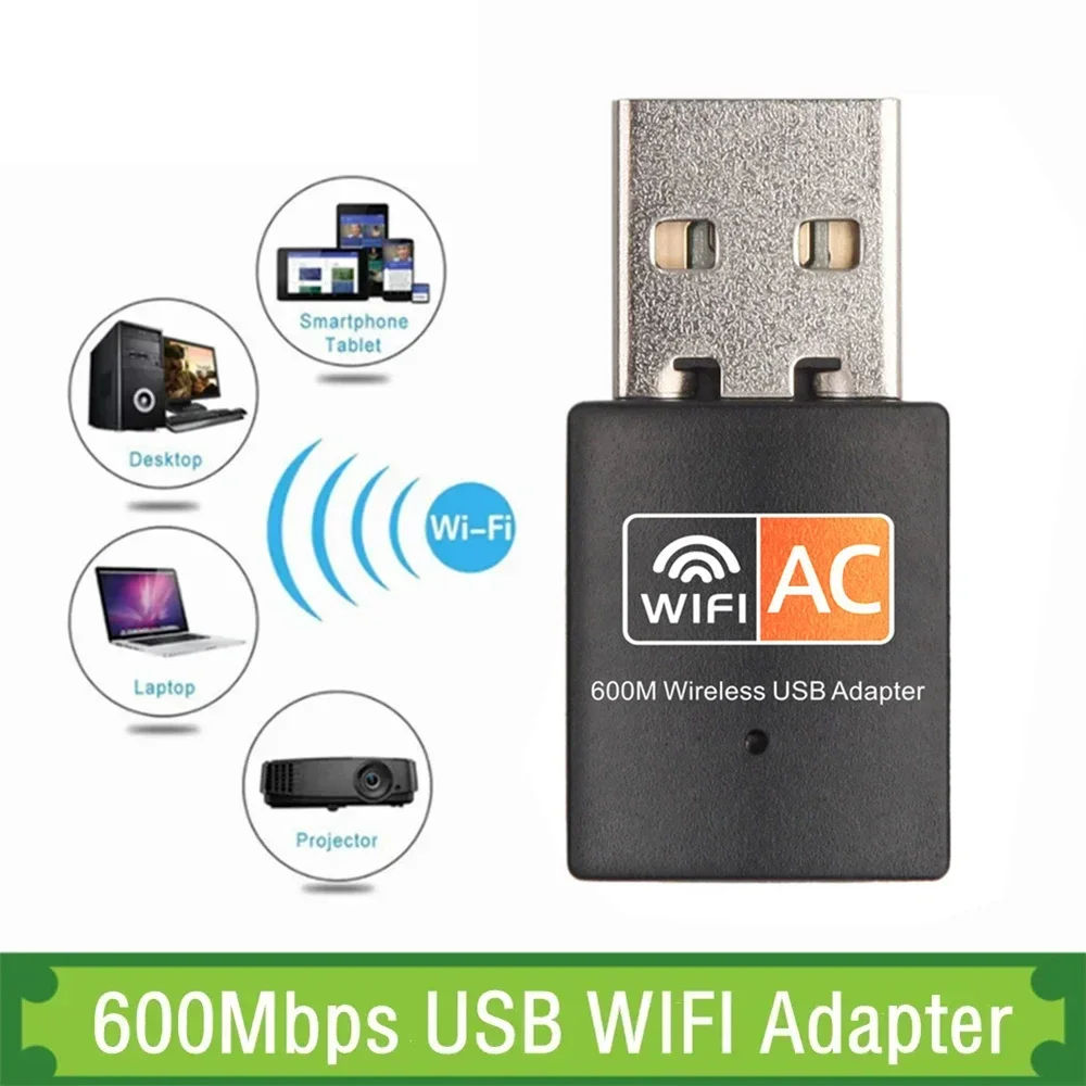 

600Mbps 2.4GHz+5GHz Dual Band USB Wifi Adapter Wireless Network Card Wireless USB Wi Fi Adapter Wi-Fi Dongle PC Network Card