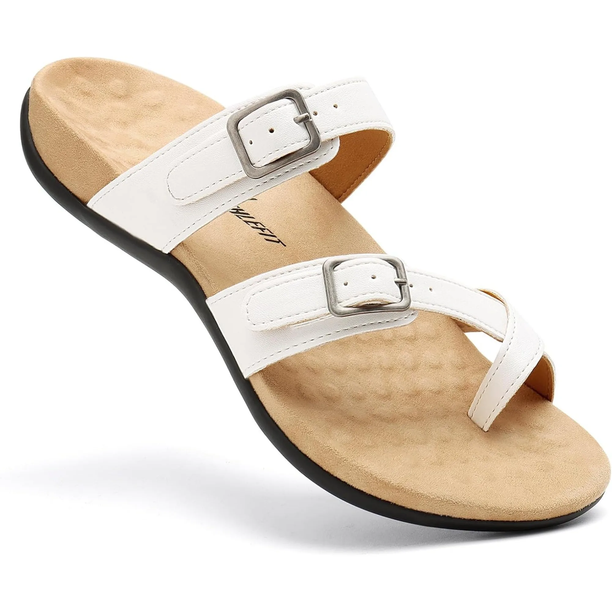 Orthopedic Sandals for Women Wide Width Adjustable Comfort Orthotic Flip Flops with Arch Support - Image 5