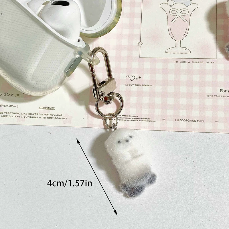 Adorable Flocked Sea Otter Charm Pendant with Lanyard