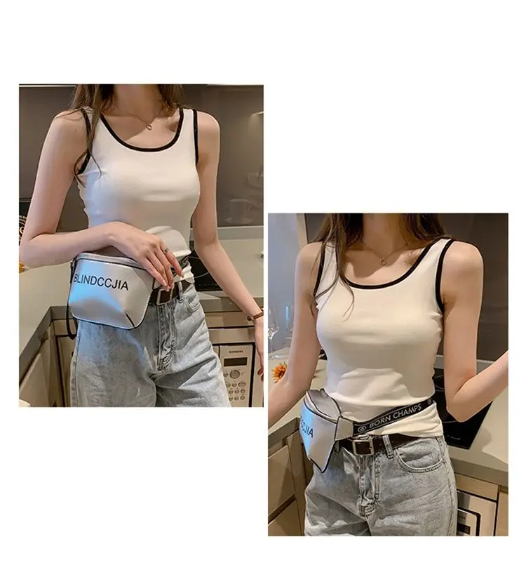 Sport Weste Baumwolle Tank Soft Top Für Frauen Sommer Outfits Enge Sexy Tank Top Gestrickte Unten Hemd Ärmelloses Top Für Oberbekleidung – Detail 19