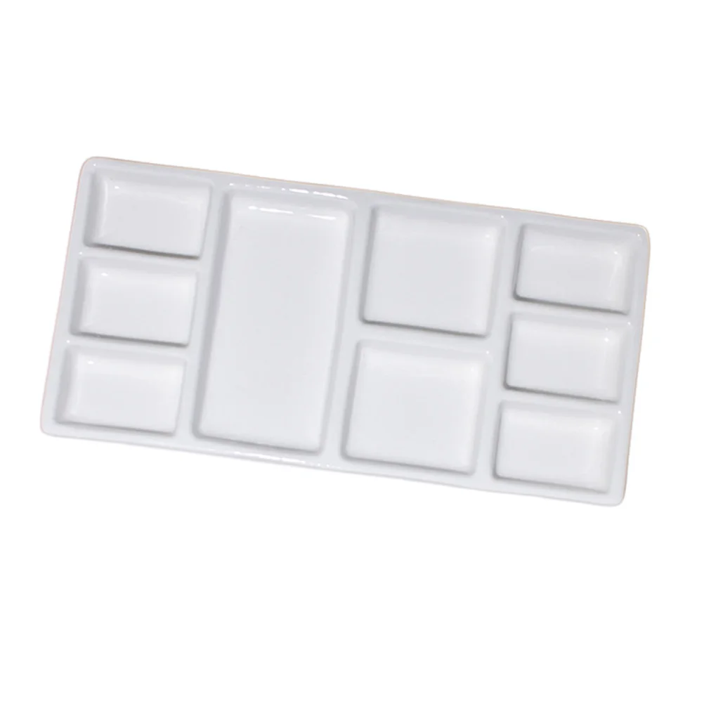 Ceramic Paint Pallet Watercolor Gouache Rectangular Pigment Tray Oil Painting Pallet Palette Art Pigment Plate Ink Plate