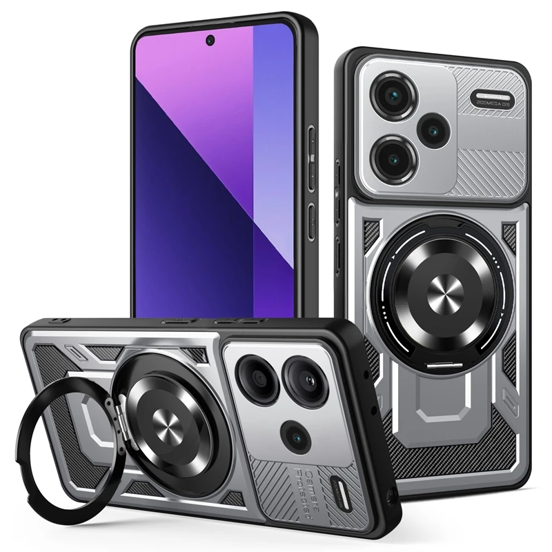 Magnetic Ring Holder Armor Shockproof Case with Magsafe Wireless Charging Cover