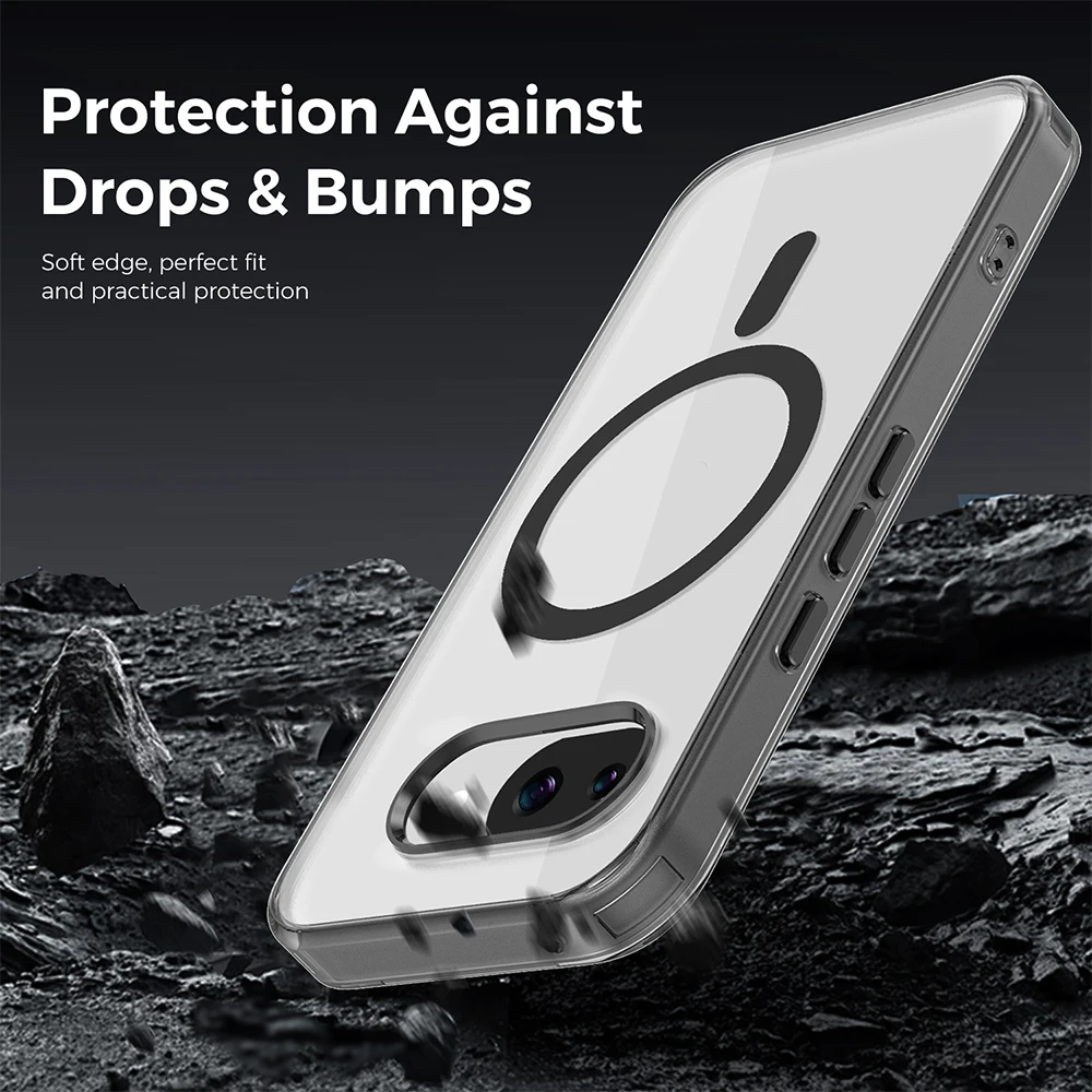 Luxury Clear Acrylic Magnetic Case with Wireless Charging and Shockproof Bumper Cover