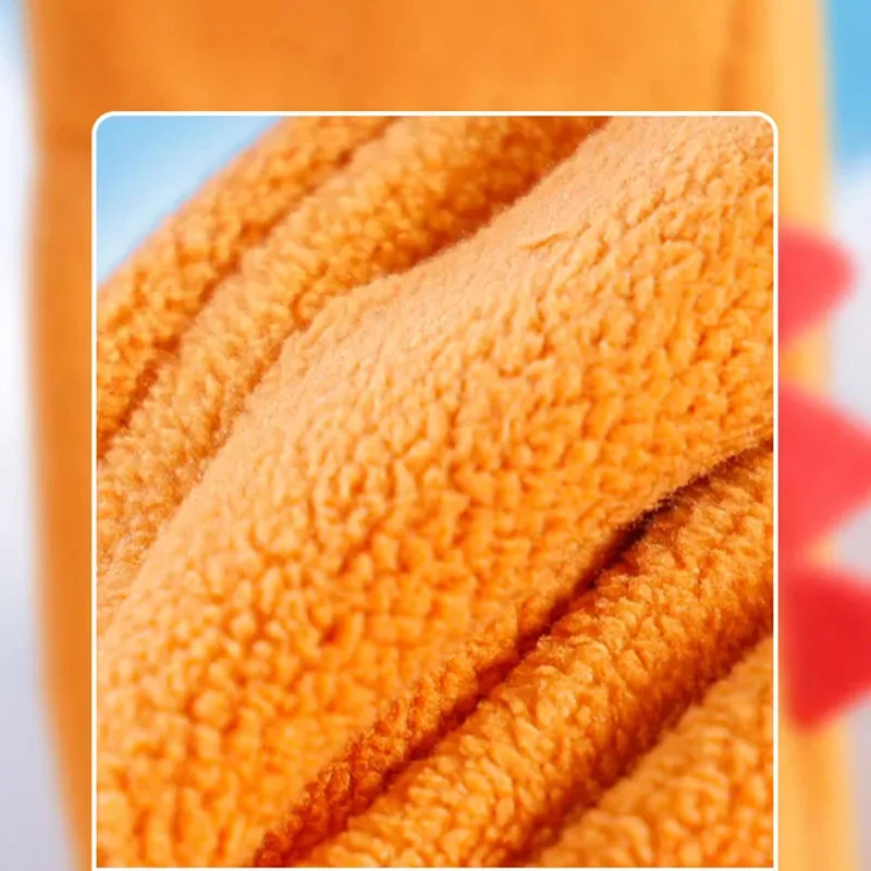 5-12 Years Kids Winter Gloves Cartoon Shark Embroidery Coral Fleece Gloves Boy Girl Outdoor Thicken Warm Riding Children