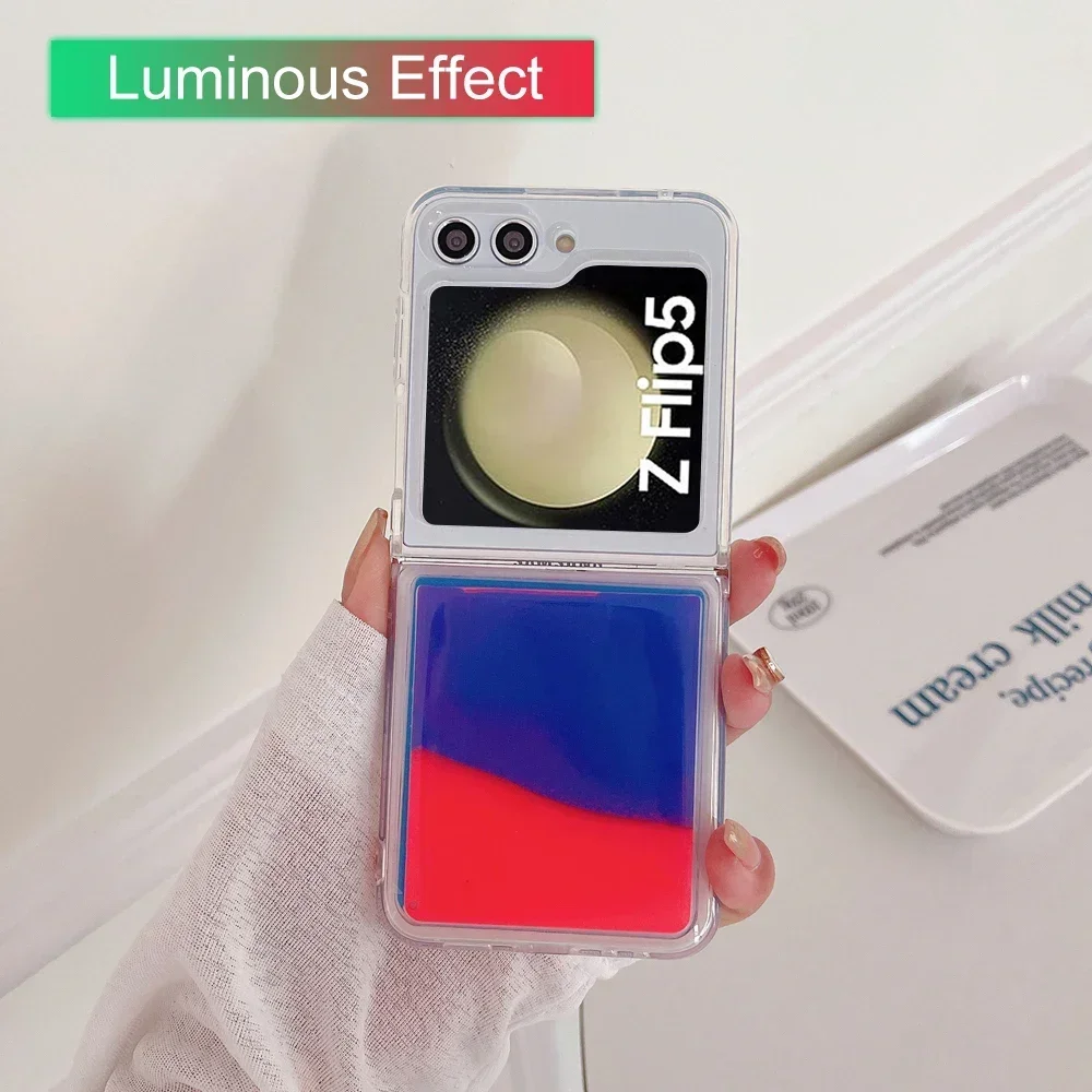 Quicksand Love Heart Glitter Fluorescence Luminous Case