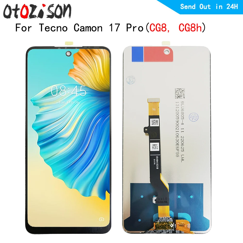 

CG8 LCD 6.8" IPS For Tecno Camon 17 Pro CG8, CG8h LCD Display Touch Panel Screen Digitizer With Frame Assembly For Camon17pro