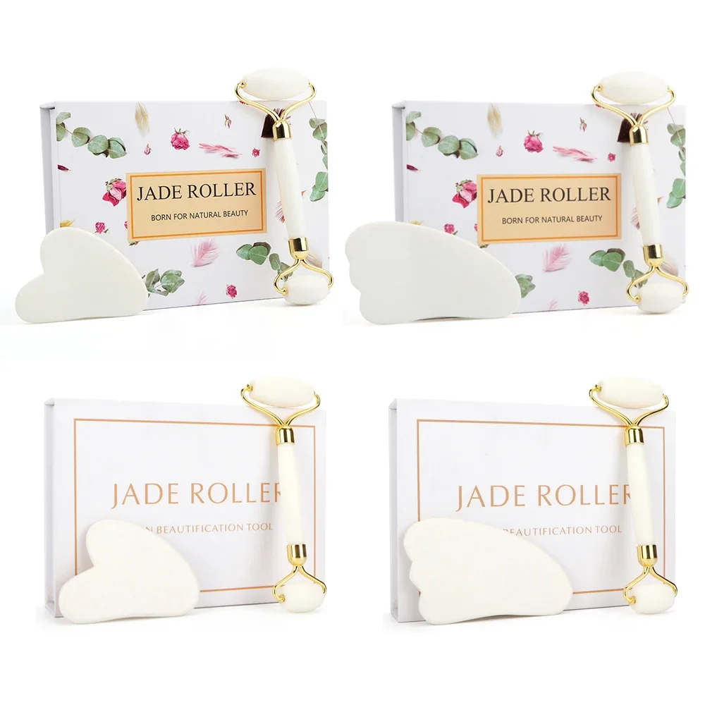 

Натуральный нефритовый ролик для лица гуаша, набор скребков, массажер для лица, шеи, тела, уход за кожей, Инструмент Для Массажа Гуаша, инструмент для похудения лица