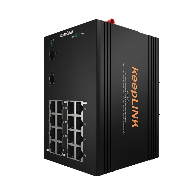 KeepLiNK 산업용 L3 관리형 PoE++ 스위치, 12xPoE+ 및 4xPoE++ 포트, 2x10G SFP+, -4075 ° C, DIN 레일
