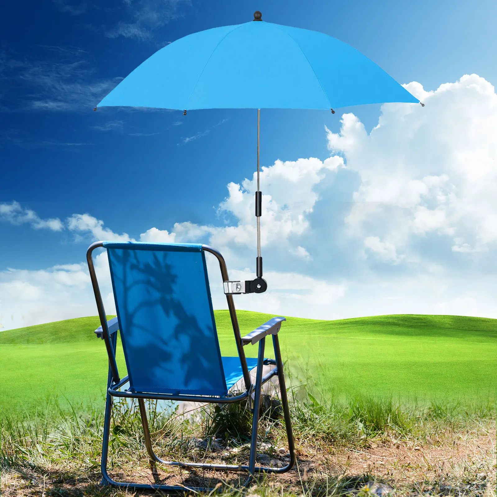 360&deg; Adjustable Umbrella With Clamp Baby Stroller Accessories Outdoor Universal 3 Colors Sunshade To Strengthen Umbrellas