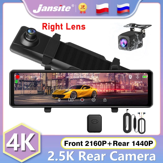 Front & Rear View Camera Car Driving Recorder with Wireless Carplay Android  Auto Car in-Mirror Mounted Dash Cam 11.26-inch IPS Touchscreen Support DVR