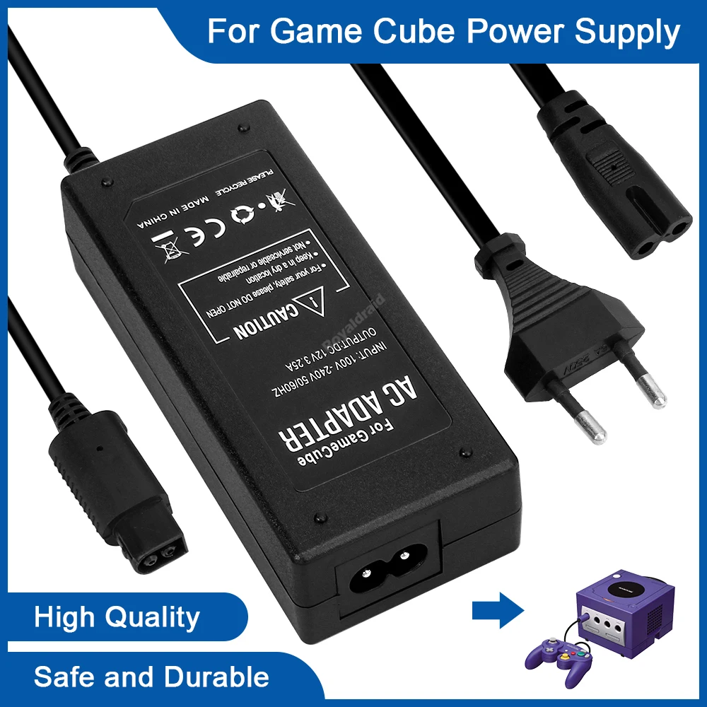 EU/US/UK/AU Plug AC Adapter Power Supply for GameCube Video Game Console Charger for NGC AC/DC Adapter 100-240V