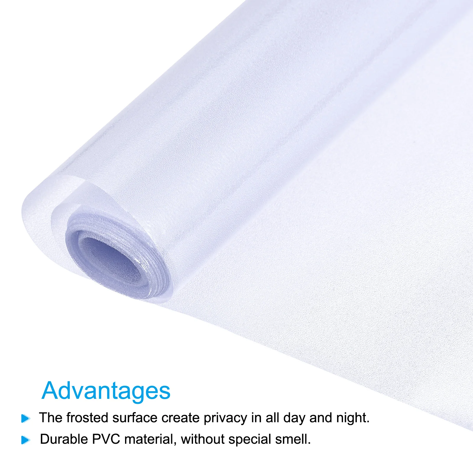 uxcell Privacy Window Film PVC Frosted 78.7 x 17.7 Inch Window Covering for Bathroom Office Clear