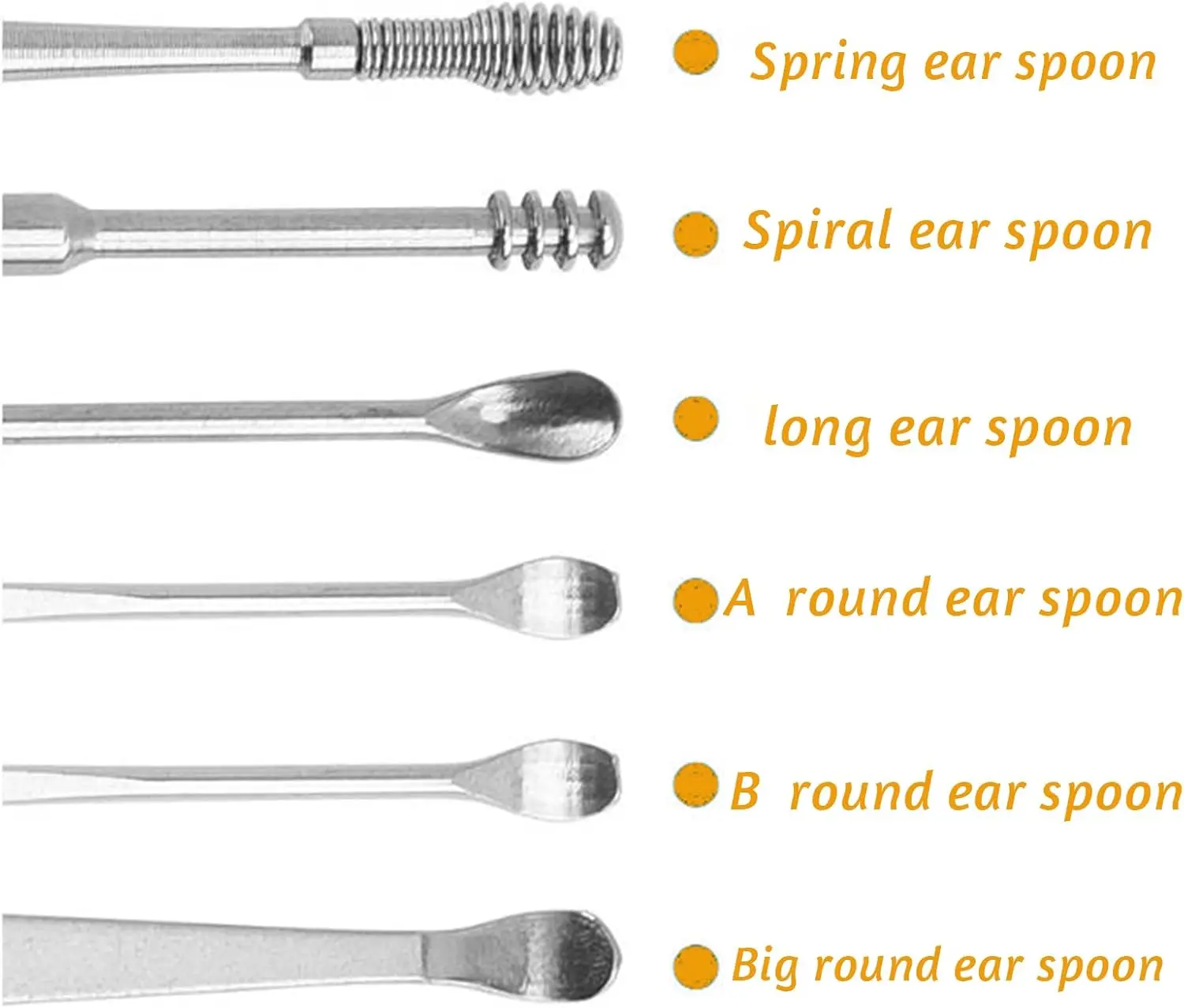 6 Pcs/10 Pcs Ear Wax Pickers Earwax Removal Kit Ear Cleaning Tool Stainless Steel Ear Care Set Tool with Storage Box