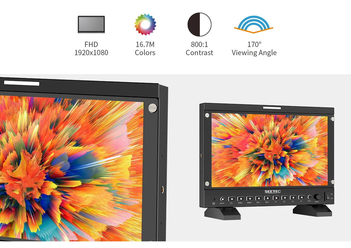P133 PRO Broadcast Monitor 13.3in 1000nit Daylight Viewable 3G-SDI 4K 60Hz Scree
