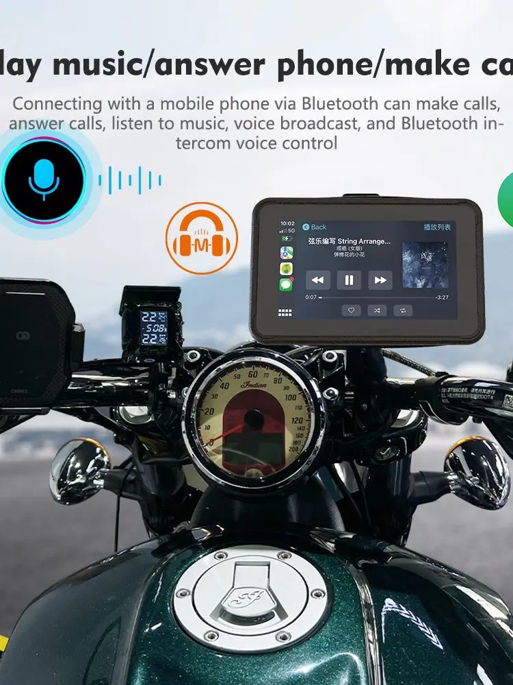Karadar MT5003 5 Inch Motorcycle DVR Camera GPS Navigator Dual Lens