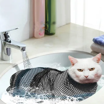 Mesh Cat Groom Bath Bag Pet Adjustable Grooming Washing Bags Cat Anti Scratch Bite Nail Trim Inject Examing Restraint Bags 3