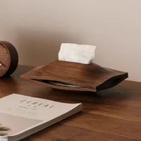 Retro Tissue Box Luxury Walnut Wooden Napkin Holder Home Coffee Table Decoration Napkin Storage Case Vintage Handkerchief Boxes 1