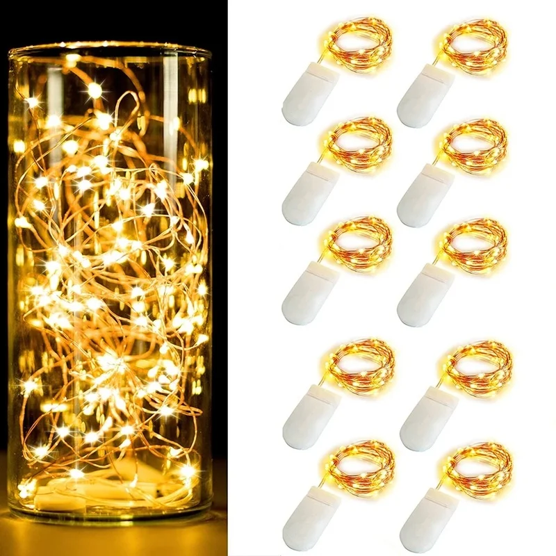 5M LED Fairy String Lights Battery Operated for Holiday Christmas Wedding Party DIY Decoration Garden Patio Lights Copper Wire