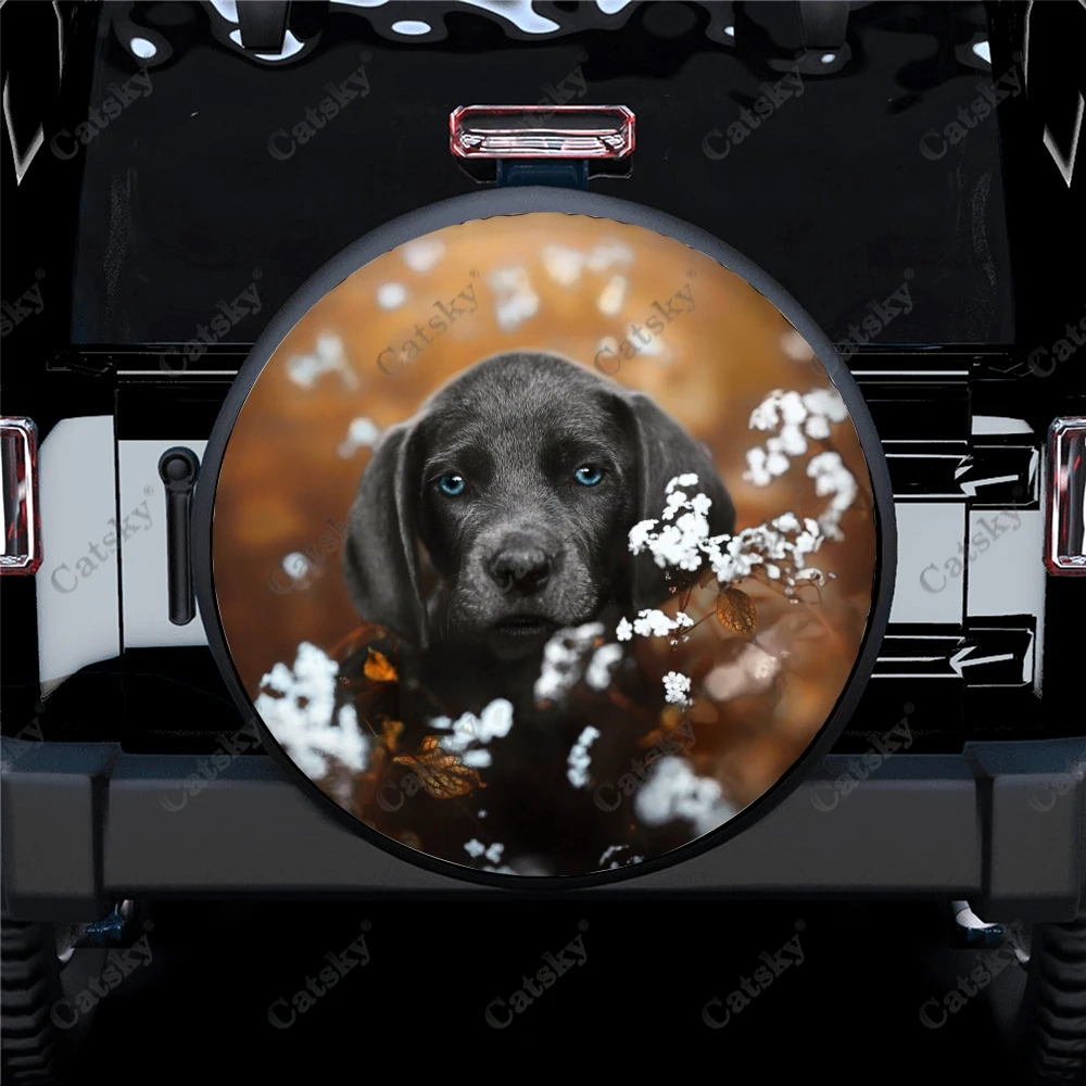 

Animal Weimaraner Dog Print Spare Tire Cover Waterproof Tire Wheel Protector for Car Truck SUV Camper Trailer Rv 14"-17"