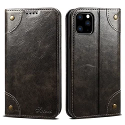 Elegant Genuine Leather Magnetic Wallet Phone Case - Classic Flip Cover Design - iPhone 12 Mini (Black)