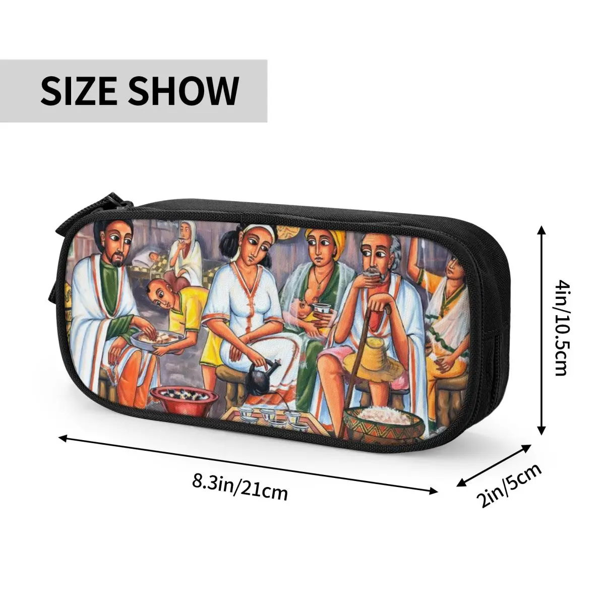 사용자 정의 에티오피아 커피 행사 한국어 연필 케이스 소녀 소년 대용량 연필 상자 학생 편지지