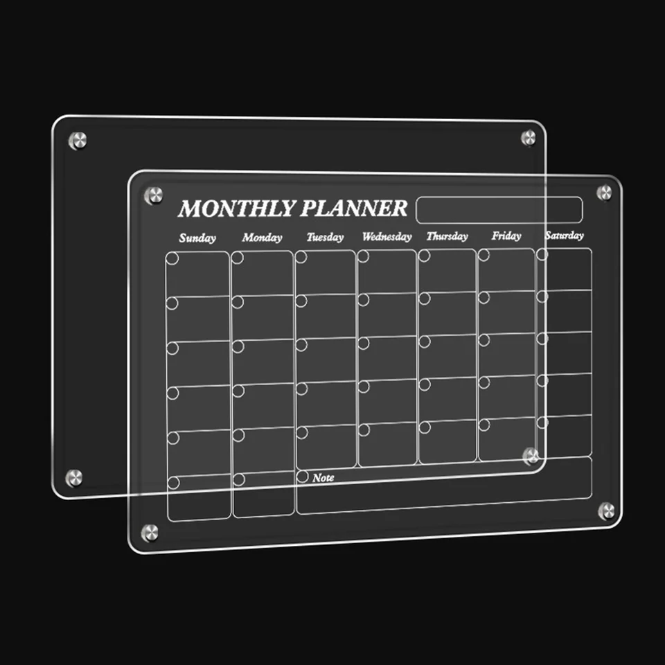 Comix Acrylic Calendar For Fridge, 2 Set Magnetic Dry Erase Calendar -  16X12 Witeboard Calendar & Monthly Planner With 4 Magnetic Markers