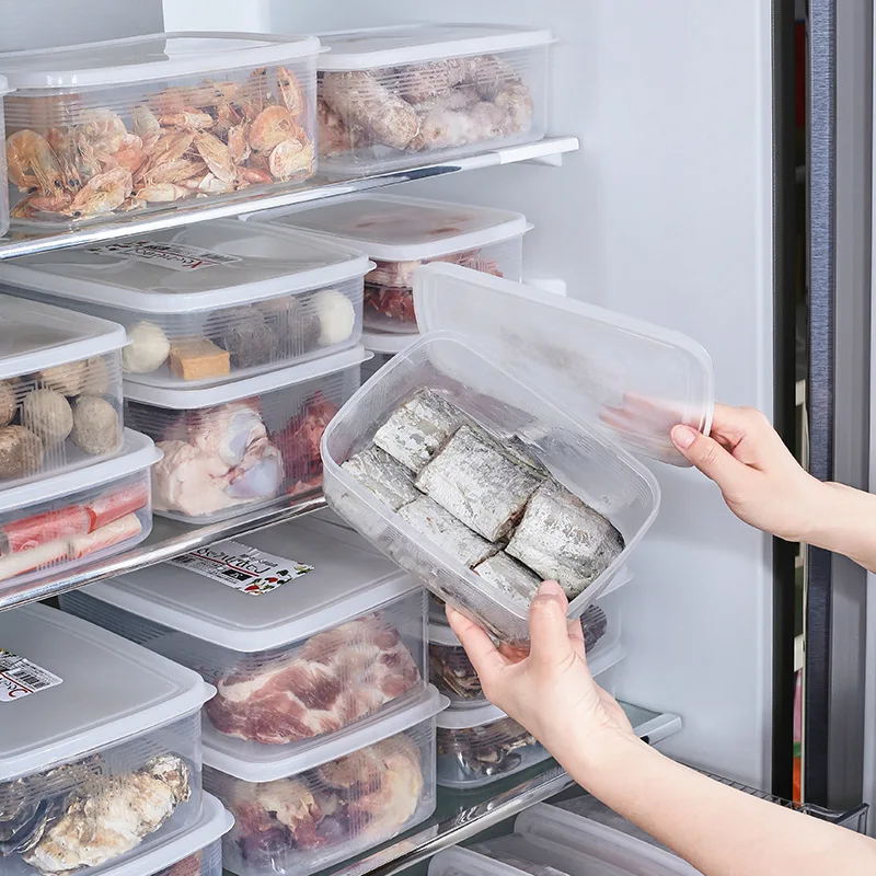 Food Grade Refrigerator Fresh-keeping Box, Frozen Meat Refrigerator Box, Food Storage Box, Fruit and Vegetable Drain Box 2