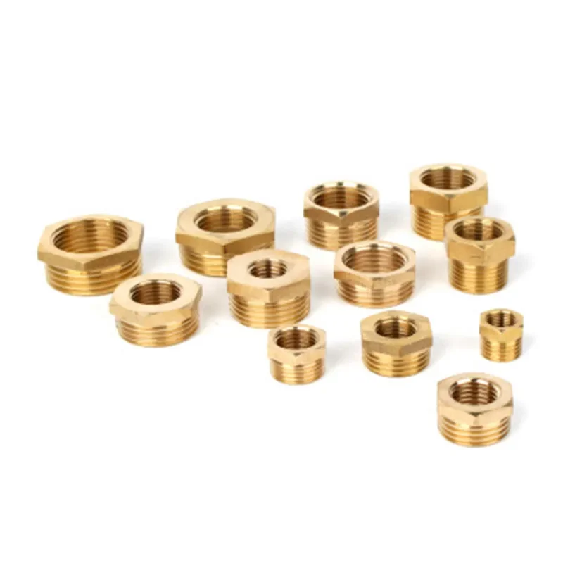 Brass Hex Bushing Reducer Pipe Fitting 1/8 1/4 3/8 1/2 3/4 F To M Threaded Reducing Copper Water Gas Adapter Coupler Connector pipe fitting