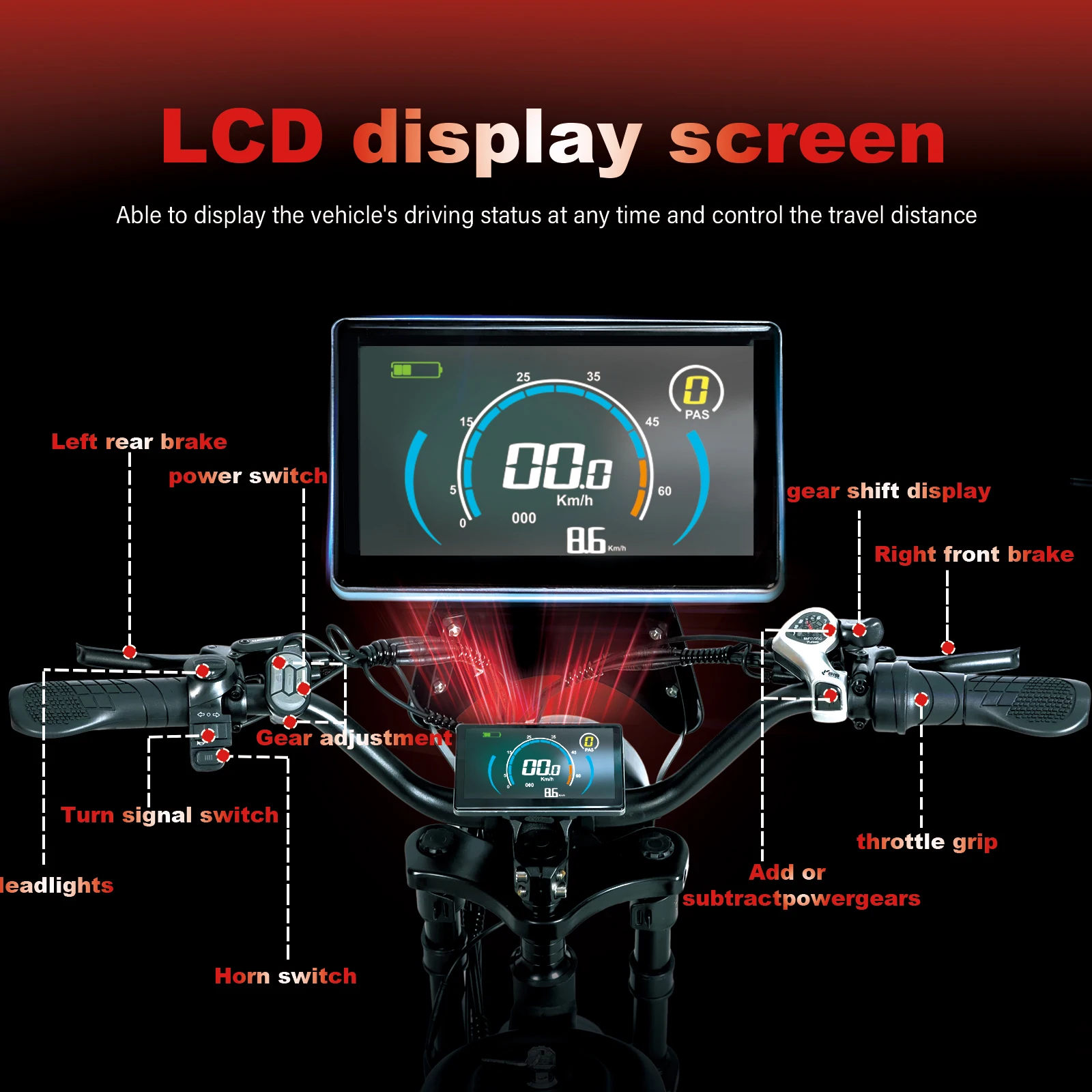 BAOLUJIE DM01 Motor Electric Bicycle 60V 30AH Battery Max Speed 42 MPH Electric Bike E-Bike Electric Motorcycle【1 Year Warranty】