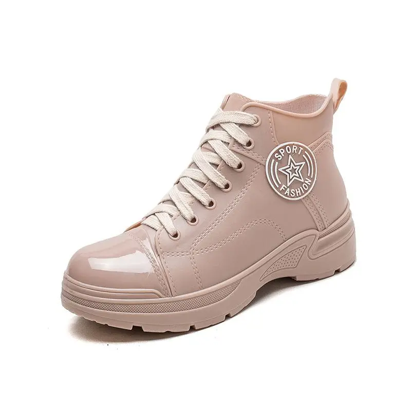New Plain Thick Rubber Boots Women Short Rainboot Women's Rain