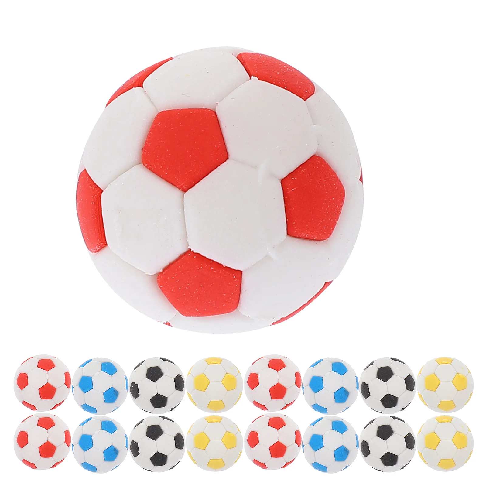 

20 Pcs Accessories Football Eraser 3d Cartoon Small Shape 20pcs Mixed Color Pupils Kids Erasers For Kids