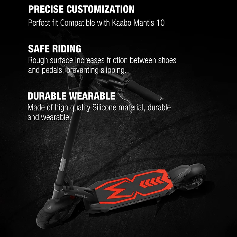 Original Kaabo Silikon rote Matte für Mantis Kickscooter schwarzer Fußpolster-Aufkleber für Kaabo Mantis Elektroroller-Zubehör – Detail 1