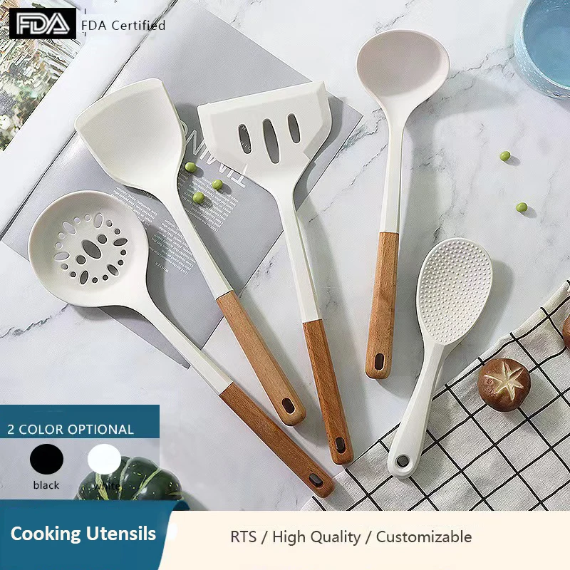1Pc Silicone Kitchen Utensils Set Turner For Kitchen Cooking Tools Scraper Non-stick Cookware Kit Spatula Accessories