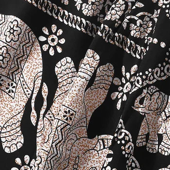 سراويل فانوس غير رسمية للنساء ، على الطراز الاستوائي ، بطباعة فيل ، للربيع والصيف 5