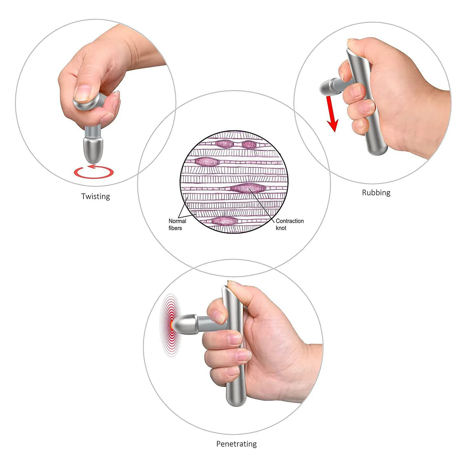 Stainless Steel T Massage Tool for Trigger Points Massage Myofascial Release Deep Tissue Massager Deep Tissue Massage Tool