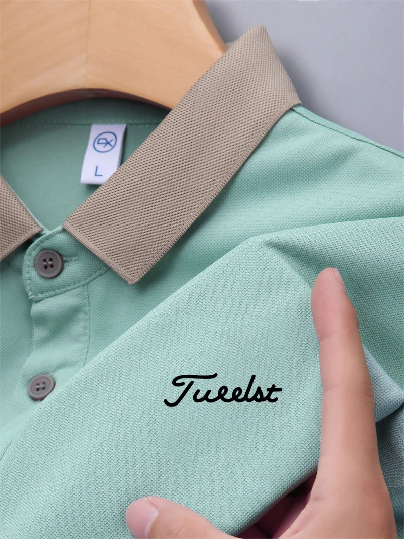 

2024 New Summer Golf Polo Shirt Men's Leisure T-shirt Luxury Brand Men's Polo Neck Tennis Short Sleeve Breathable Polo Shirt Top