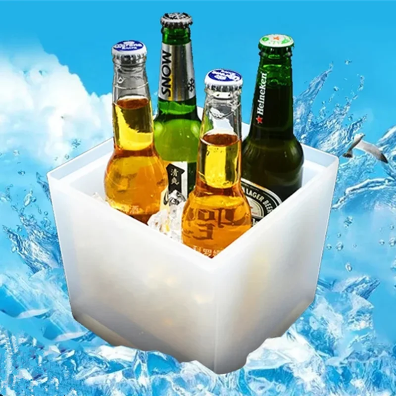 3.5L Colorful Glow Plastic LED Ice Bucket Bar Nightclub Light Up Champagne Whiskey Beer Bucket Bars Night Party