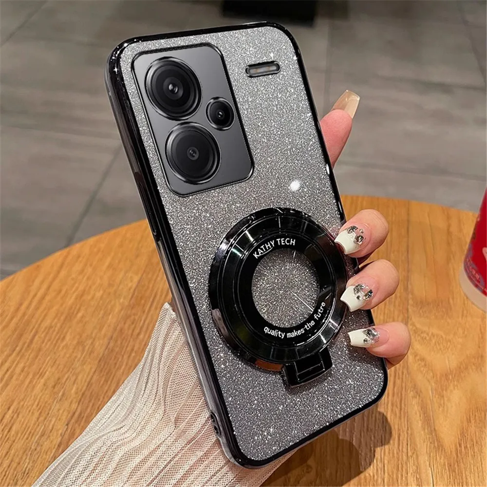 Luxury Glitter Magnetic Bracket Soft Silicone Case Holder