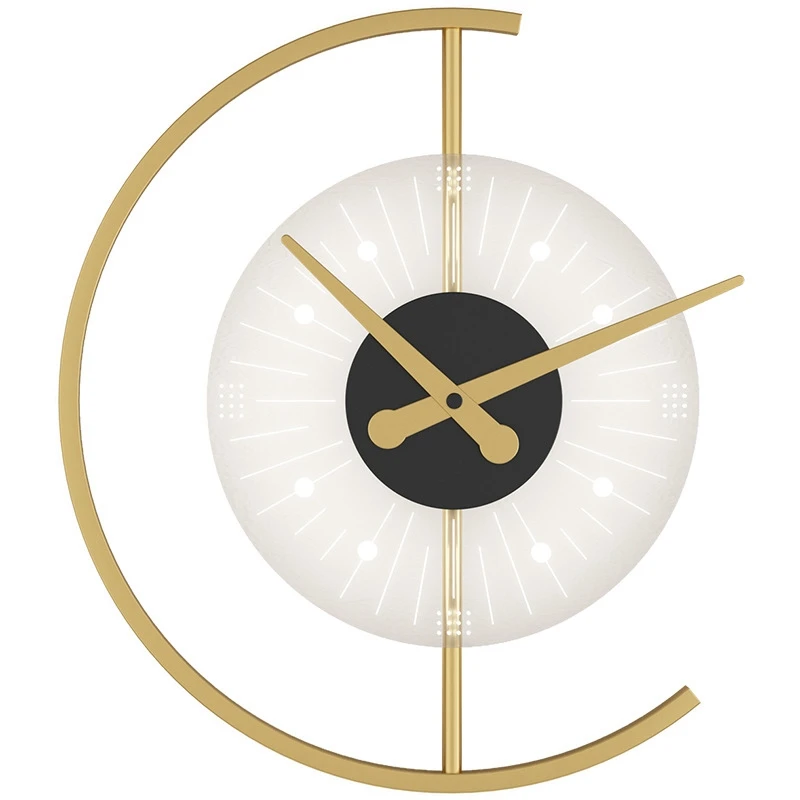 

Clock Wall Lamp Gold Clock Wall Light Living Room Background Wall Bedroom Bedside Modern Simple Decorative Lamp