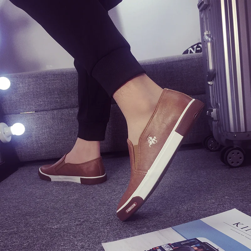 New arrival Low price Mens Breathable High Quality Casual Shoes PU Leather Casual Shoes Slip On men Fashion Flats Loafer MPX805 5