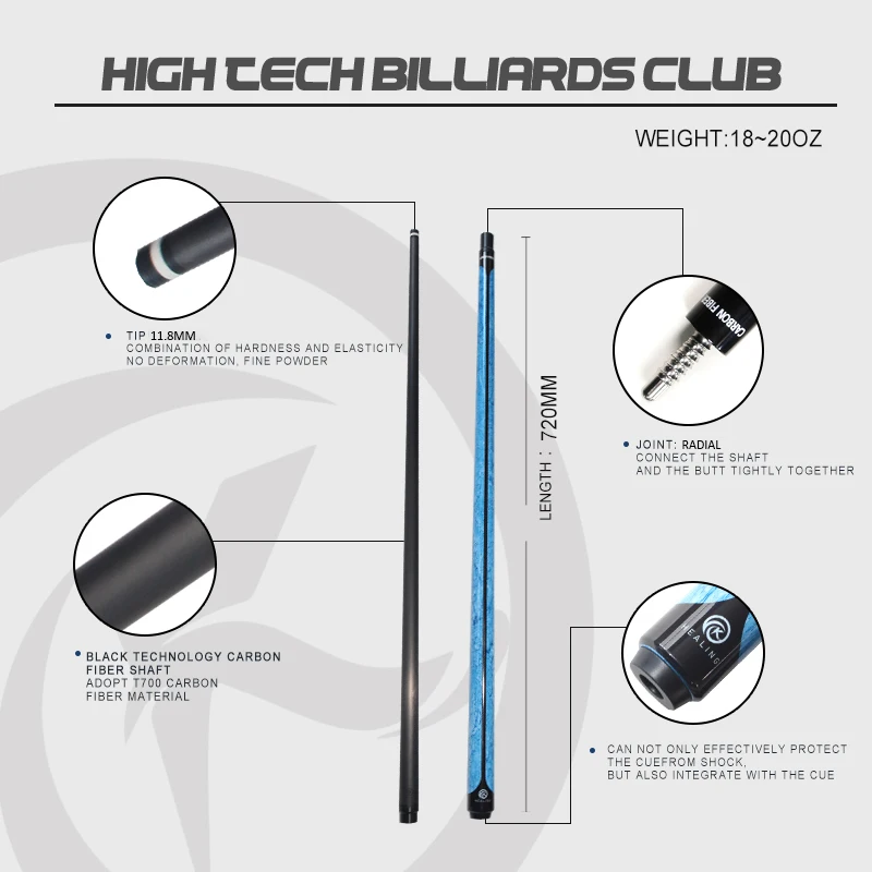 OKHEALINGカーボンファイバー ビリヤードキュー Amazon | ビリヤード キュー OKHEALING 58インチ19-20oz 1/2