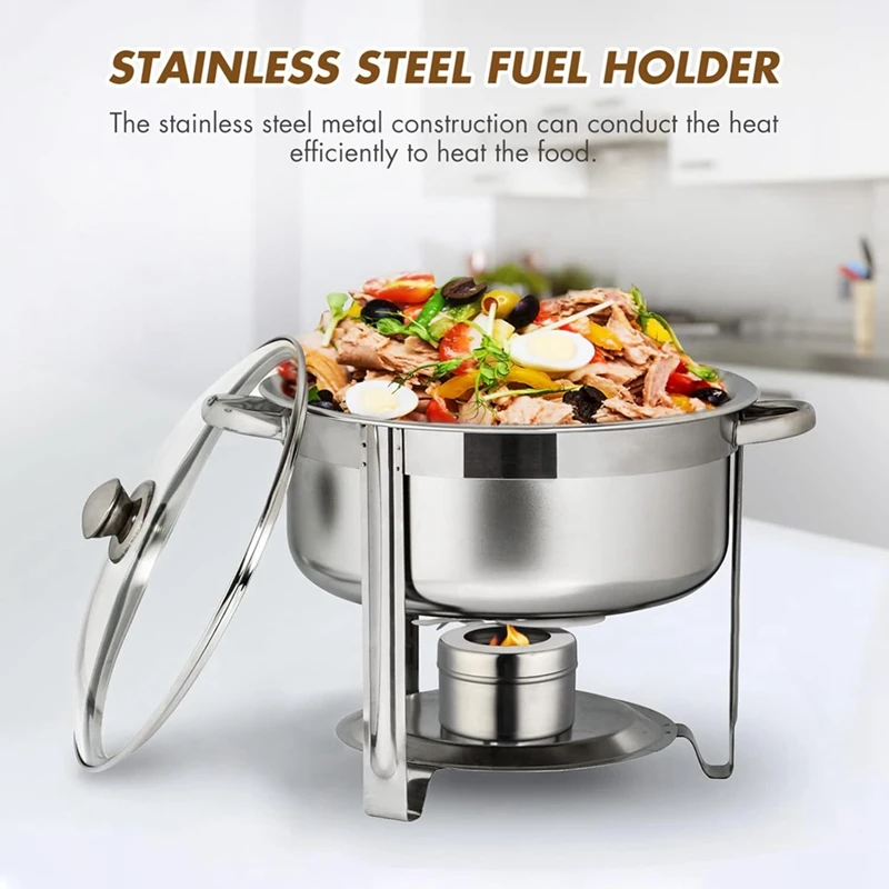 10Pack Stainless Steel Fuel Holders, Chafing Fuel Holders With Cover, Fuel Holder For Chafing Dish, And Buffet, Barbecue 2