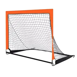 Foldable Portable Soccer Goals for Kids - Mobile Indoor & Outdoor Training Net (Orange)