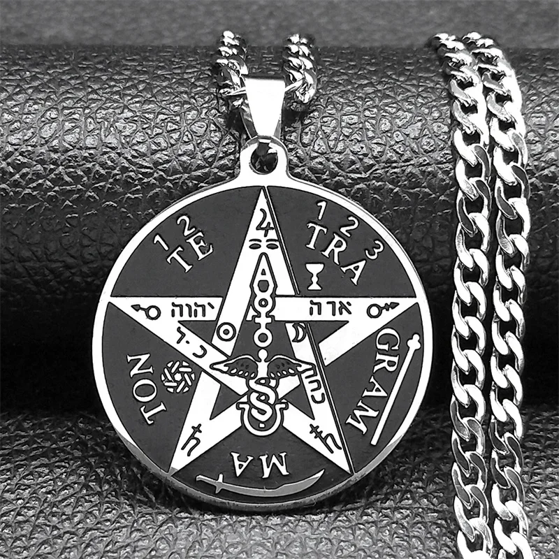 Pentagram of Solomon Tetragrammaton Pendant Necklace for Women Men Stainless Steel Gold Color Pentacle Jewish Chain Jewelry - Image 4